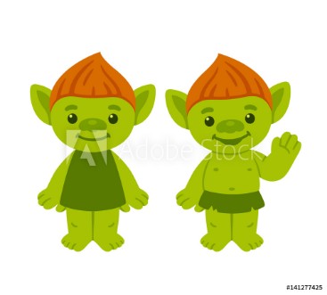 Bild på Cute cartoon troll couple